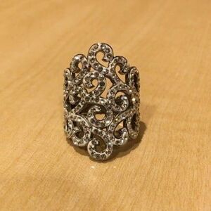 Steel by Design QVC Silver Scroll Design Ring, Size 10